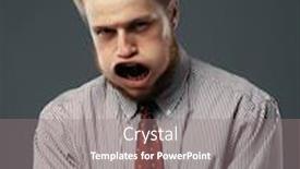  Presentation with strong - Cool new PPT theme with strong fan blowing on man funny emotion backdrop and a gray colored foreground