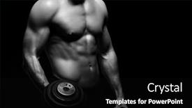  Presentation with black man - Slide set featuring strong-fit-and-sporty-bodybuilder background and a black colored foreground