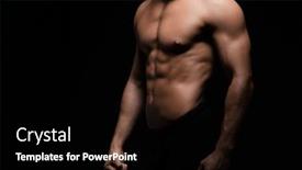  Presentation with black man - PPT layouts enhanced with strong-fit-and-sporty-bodybuilder and a black colored foreground