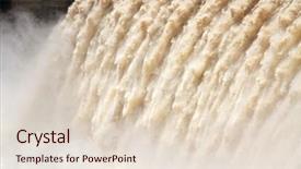  Presentation with water dam - Slide deck consisting of strong flowing water with water background and a lemonade colored foreground