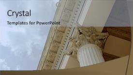  Presentation with medieval building columns - PPT theme with strong foundation - columns and upper part background and a light blue colored foreground