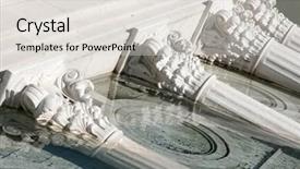  Presentation with strong foundation - Colorful PPT theme enhanced with strong foundation - decorated columns submerged in water backdrop and a light gray colored foreground