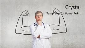  Presentation with strong - PPT theme enhanced with strong hands behind his back background and a light gray colored foreground