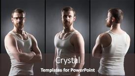  Presentation with black man - PPT theme consisting of strong-handsome-and-bearded-man background and a  colored foreground