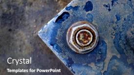  Presentation with nut - Presentation theme having strong-large-bolt-and-nut background and a ocean colored foreground