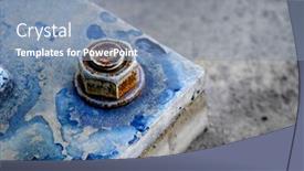  Presentation with nut - PPT layouts consisting of strong-large-bolt-and-nut background and a light blue colored foreground