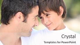  Presentation with father son and looking - Audience pleasing presentation theme consisting of strong link - father and his son looking backdrop and a white colored foreground