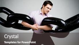  Presentation with brain sections - Audience pleasing presentation theme consisting of strong link - portrait of tense businessman backdrop and a dark gray colored foreground