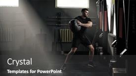  Presentation with strong - Colorful presentation enhanced with strong-male-actively-throw-heavy backdrop and a dark gray colored foreground