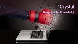  Presentation with strong - Audience pleasing presentation design consisting of strong male hand breaks laptop screen glasses backdrop and a tawny brown colored foreground