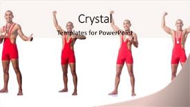  Presentation with wrestler - Amazing presentation theme having strong man - young wrestler isolated backdrop and a lemonade colored foreground