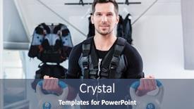  Presentation with ems - Cool new PPT layouts with strong-man-in-ems-gym backdrop and a ocean colored foreground