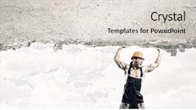  Presentation with strong - PPT theme having strong man in uniform lifting background and a  colored foreground