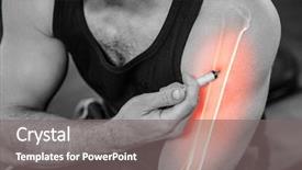  Presentation with strong - PPT theme enhanced with strong man injecting anabolic steroid background and a gray colored foreground