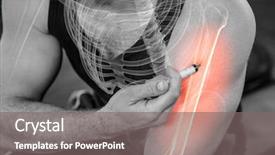  Presentation with strong - Slide deck with strong man injecting anabolic steroid background and a gray colored foreground