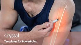  Presentation with strong - Slide deck enhanced with strong man injecting anabolic steroid background and a coral colored foreground