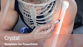  Presentation with strong - PPT theme enhanced with strong man injecting anabolic steroid background and a coral colored foreground