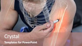  Presentation with strong - Beautiful PPT theme featuring strong man injecting anabolic steroid backdrop and a coral colored foreground