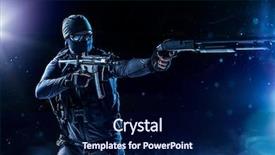  Presentation with standing strong - Beautiful presentation featuring strong man military special forces backdrop and a navy blue colored foreground