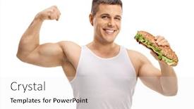 Presentation with muscle - PPT layouts with strong-man-showing-bicep-muscle background and a white colored foreground