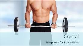  Presentation with barbell - Slides enhanced with strong man with barbell background and a cool aqua colored foreground