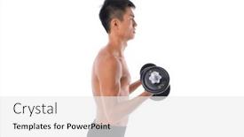  Presentation with strong - Theme consisting of strong-man-working-out background and a white colored foreground