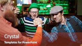  Presentation with winning - Amazing slides having strong men winning his rival backdrop and a tawny brown colored foreground