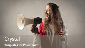  Presentation with strong - Presentation design consisting of strong message from jesus background and a gray colored foreground