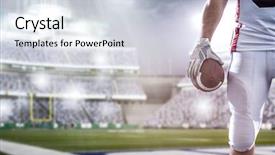  Presentation with football lights - Cool new PPT theme with strong muscular american football backdrop and a lemonade colored foreground