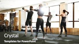  Presentation with exercise sport - Presentation theme with strong people make sport exercise background and a dark gray colored foreground