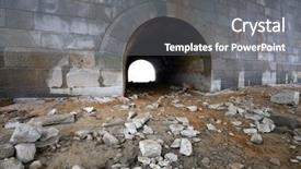  Presentation with stacked stone wall - Amazing presentation theme having strong point weak point - stone wall with an archway backdrop and a  colored foreground