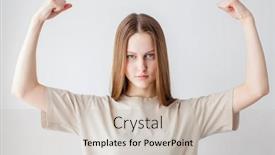  Presentation with strong black woman - Slide set featuring strong-powerful-young-woman-toothy background and a soft green colored foreground