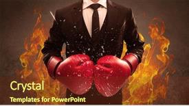  Presentation with sales - Theme with strong sales person breaking something background and a  colored foreground