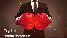  Presentation with strong - Beautiful presentation theme featuring strong sales person breaking something backdrop and a tawny brown colored foreground