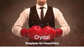  Presentation with strong - PPT theme with strong sales person breaking something background and a tawny brown colored foreground