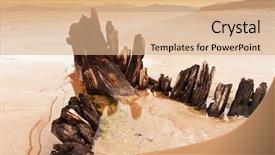  Presentation with sinked ship - Presentation theme consisting of strong skeleton - sunbeam ship wreck background and a  colored foreground