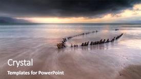  Presentation with ship - Theme with strong skeleton - sunbeam ship wreck background and a gray colored foreground