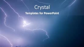  Presentation with weather climate - PPT theme having strong-storm-with-bright-lightning background and a ocean colored foreground