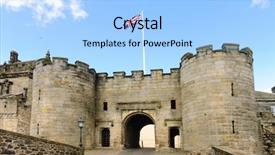  Presentation with scotland - Slide deck consisting of strong tower - entrance to stirling castle scotland background and a light blue colored foreground