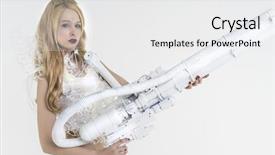  Presentation with warrior woman - Slide deck featuring strong warrior woman in white background and a white colored foreground