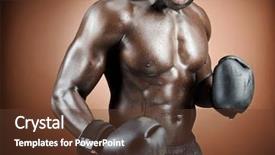  Presentation with well - Theme featuring strong well built boxer poses background and a tawny brown colored foreground