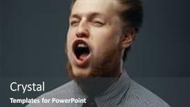  Presentation with emotion - Amazing presentation design having strong wind blowing in male face funny emotion backdrop and a dark gray colored foreground