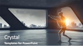  Presentation with strong - PPT theme consisting of strong woman - she will be a champ background and a gray colored foreground