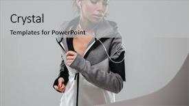  Presentation with health woman running female runner - Cool new slides with strong woman - young female runner in warm backdrop and a light gray colored foreground