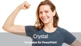  Presentation with strong black woman - Slides having strong woman shows her arm background and a ocean colored foreground