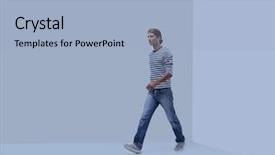  Presentation with strong as a rock - Colorful presentation theme enhanced with strong young man goes forward backdrop and a light blue colored foreground