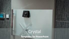  Presentation with safety - PPT theme having strongbox-steel-closed-gray-safety background and a gray colored foreground