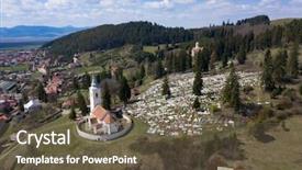  Presentation with view of village in cordillera - Audience pleasing presentation consisting of stronghold - aerial view of a small backdrop and a tawny brown colored foreground