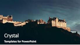  Presentation with united - Slide set consisting of stronghold - edinburgh castle panorama background and a black colored foreground