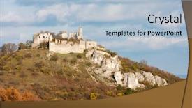  Presentation with austria politic - Audience pleasing PPT theme consisting of stronghold - falkenstein castle in autumn austria backdrop and a light blue colored foreground